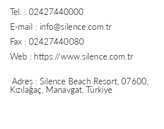 Silence Beach Resort iletiim bilgileri